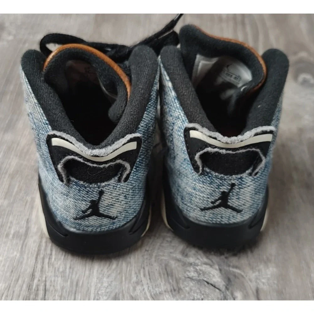 Nike Air Jordan 5C Retro‎ Blue Washed Denim Infant Shoes CV5488-401 ** Flaw